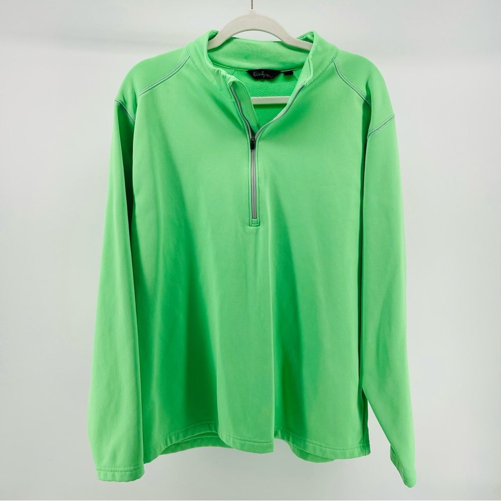Walter Hagen Lime Green Quarter Zip Pullover Sweatshirt/Jacket, Men's XL